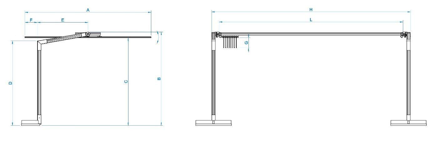 Mesure parasol rectangulaire