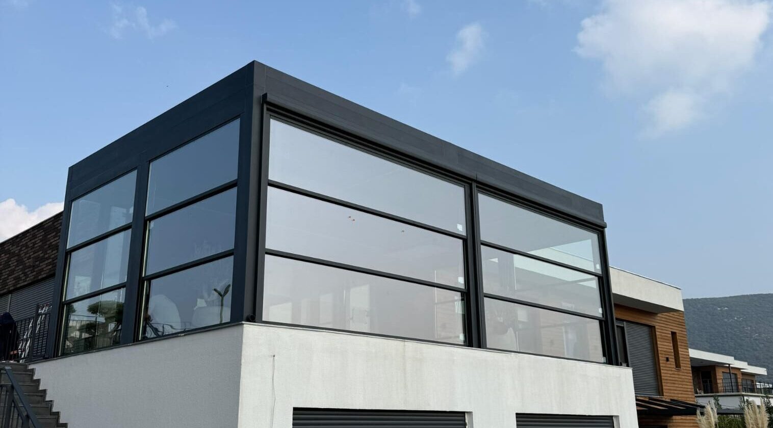 Véranda sur un garage