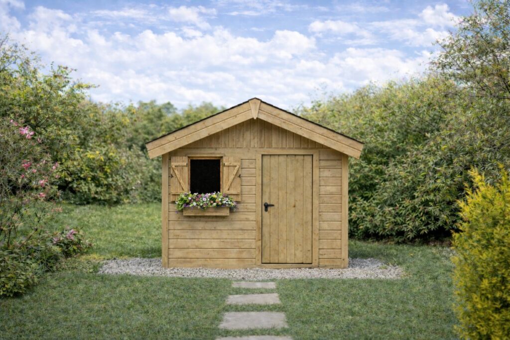 Abri de jardin double pente en bois