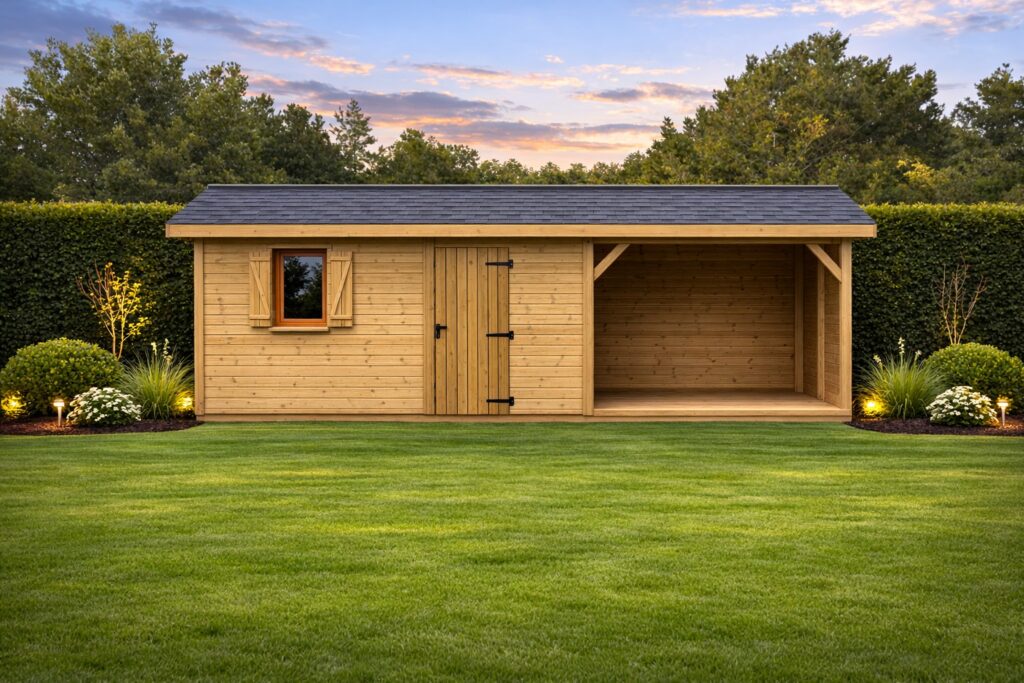 Abri de jardin en bois mono pente