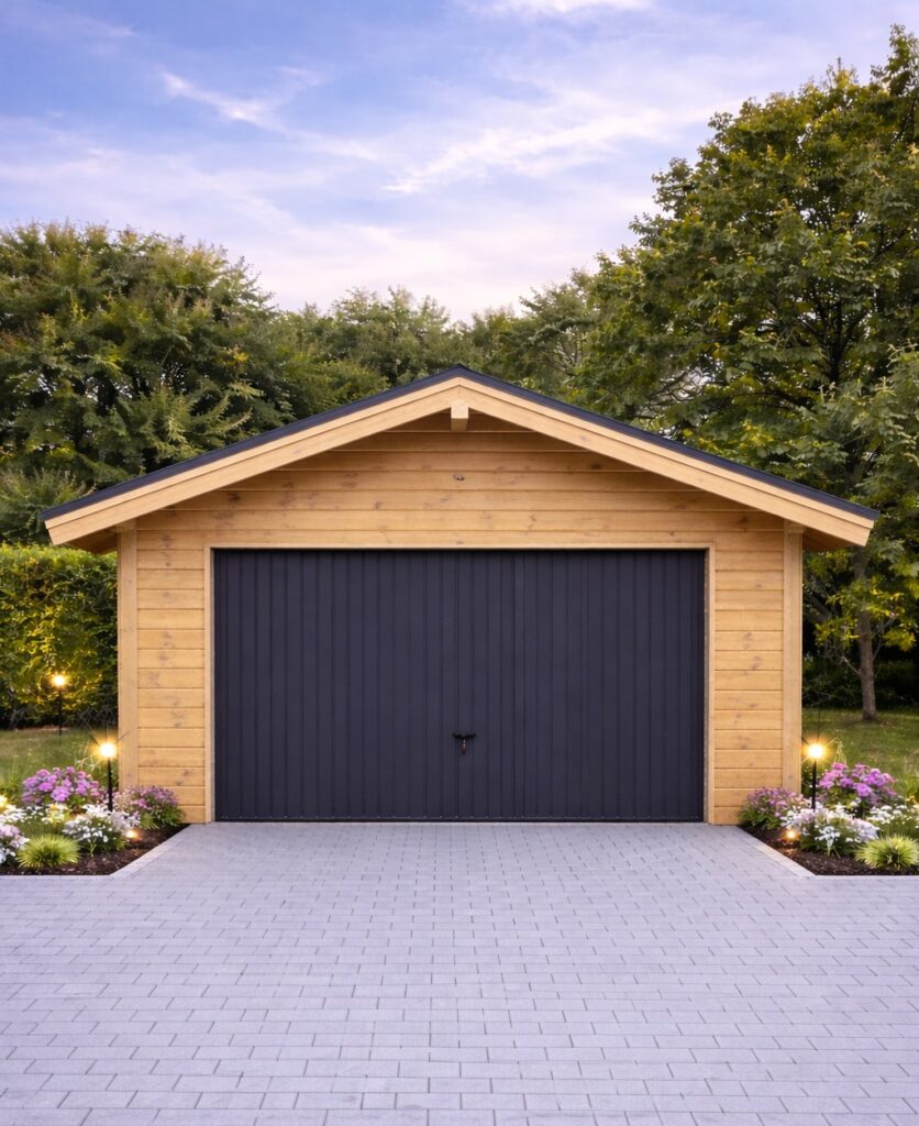 Garage en bois double pentes