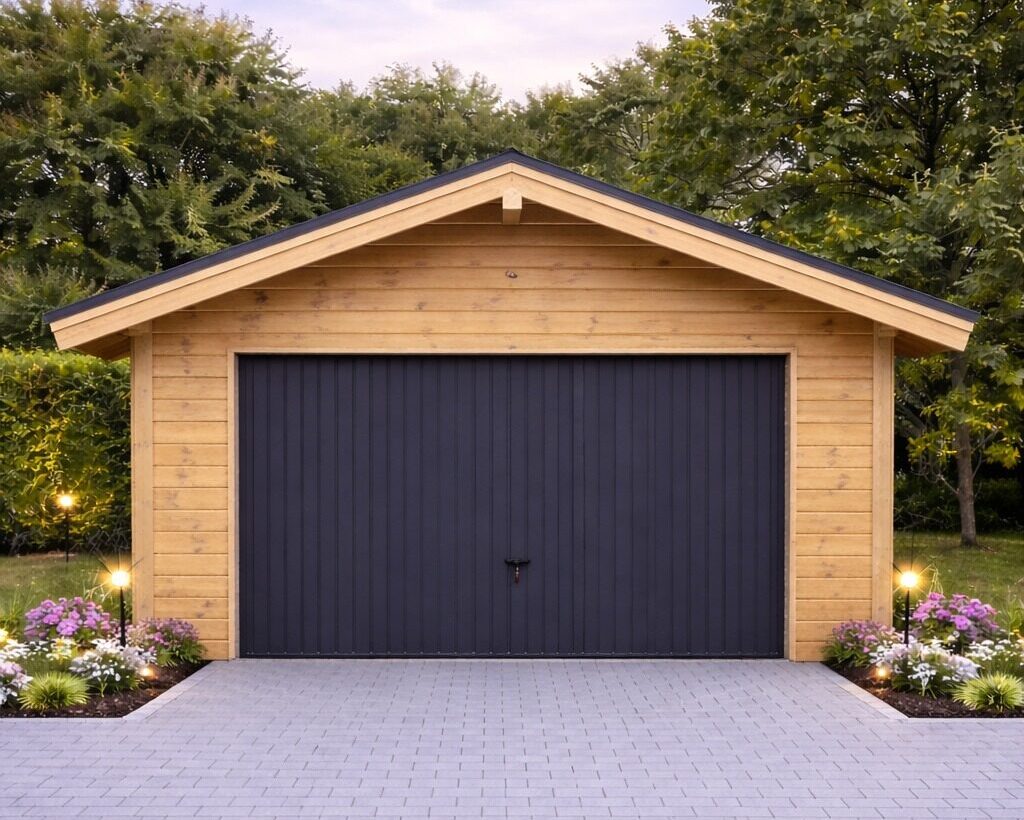 Garage en bois double pentes