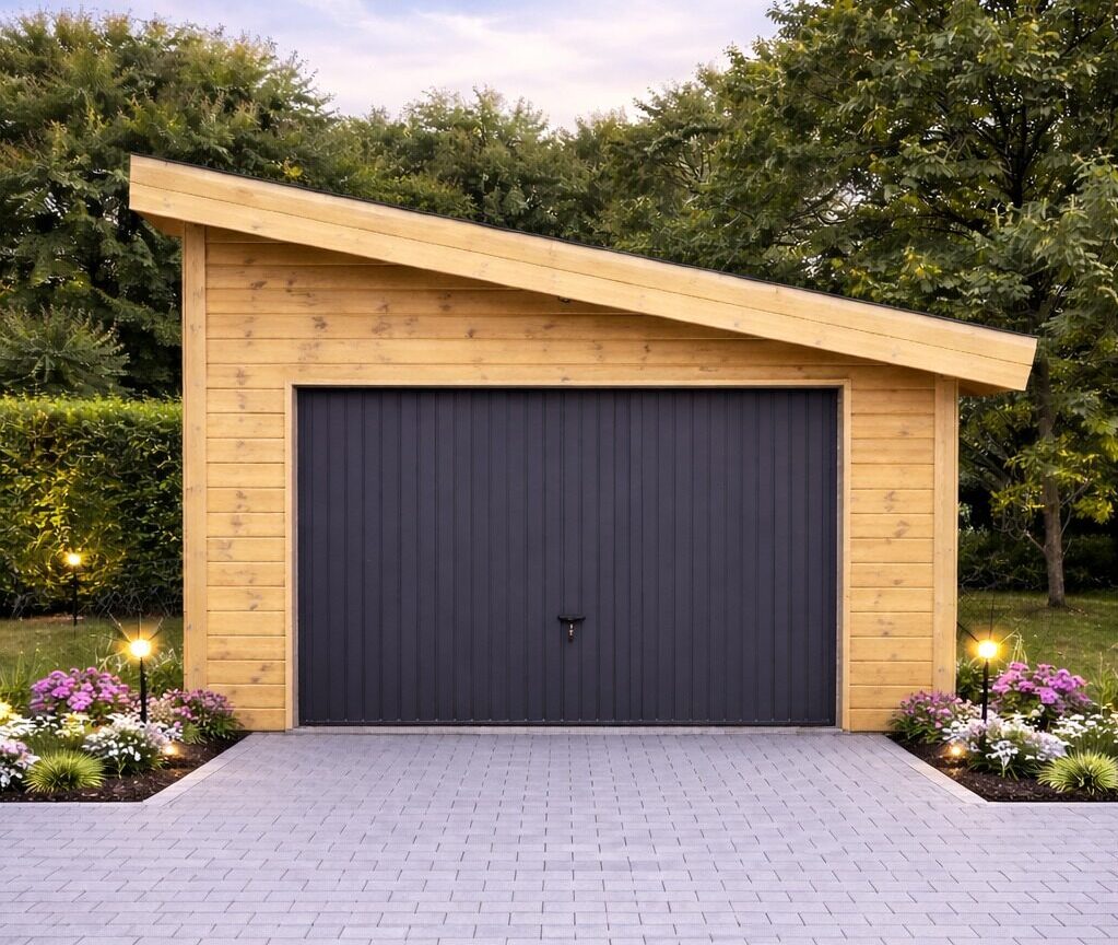 Garage en bois mono pente