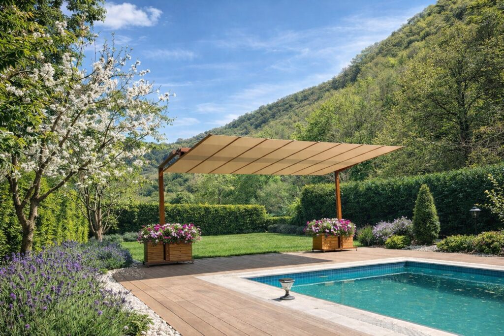 Parasol déporté rectangulaire