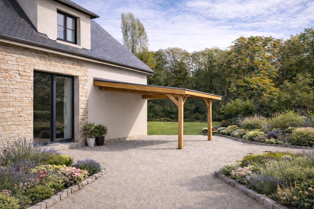 Maison avec un carport