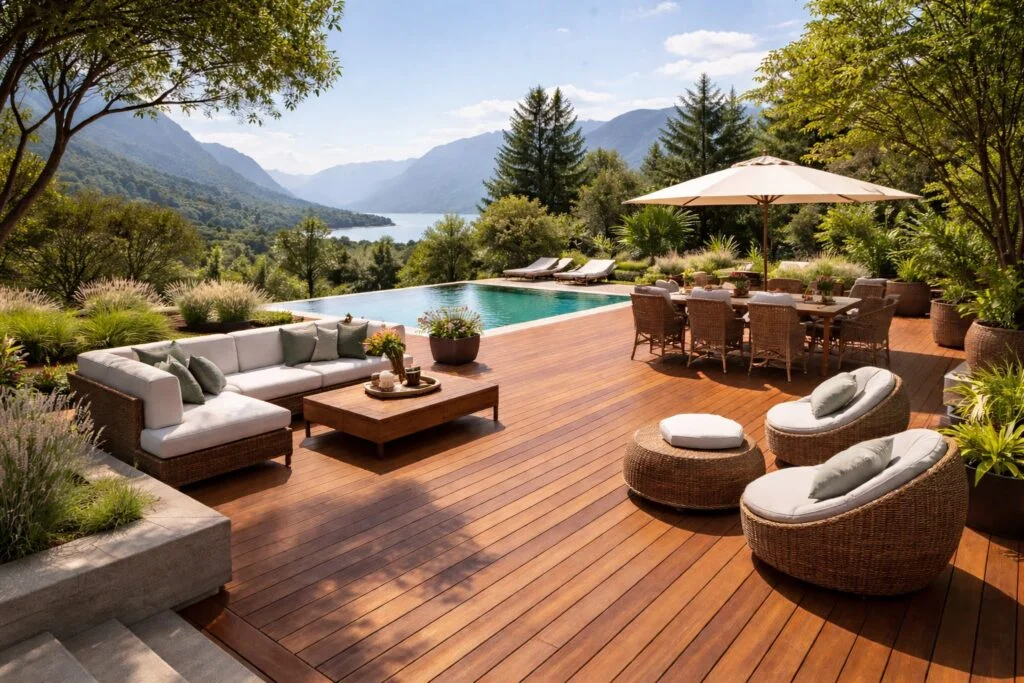 Terrasse en bois sur mesure fabriquée et posée par Living Concept